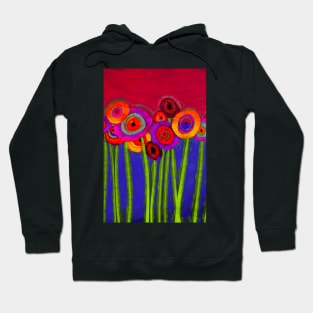 Flower Power Colorful Abstract Flowers One Hoodie